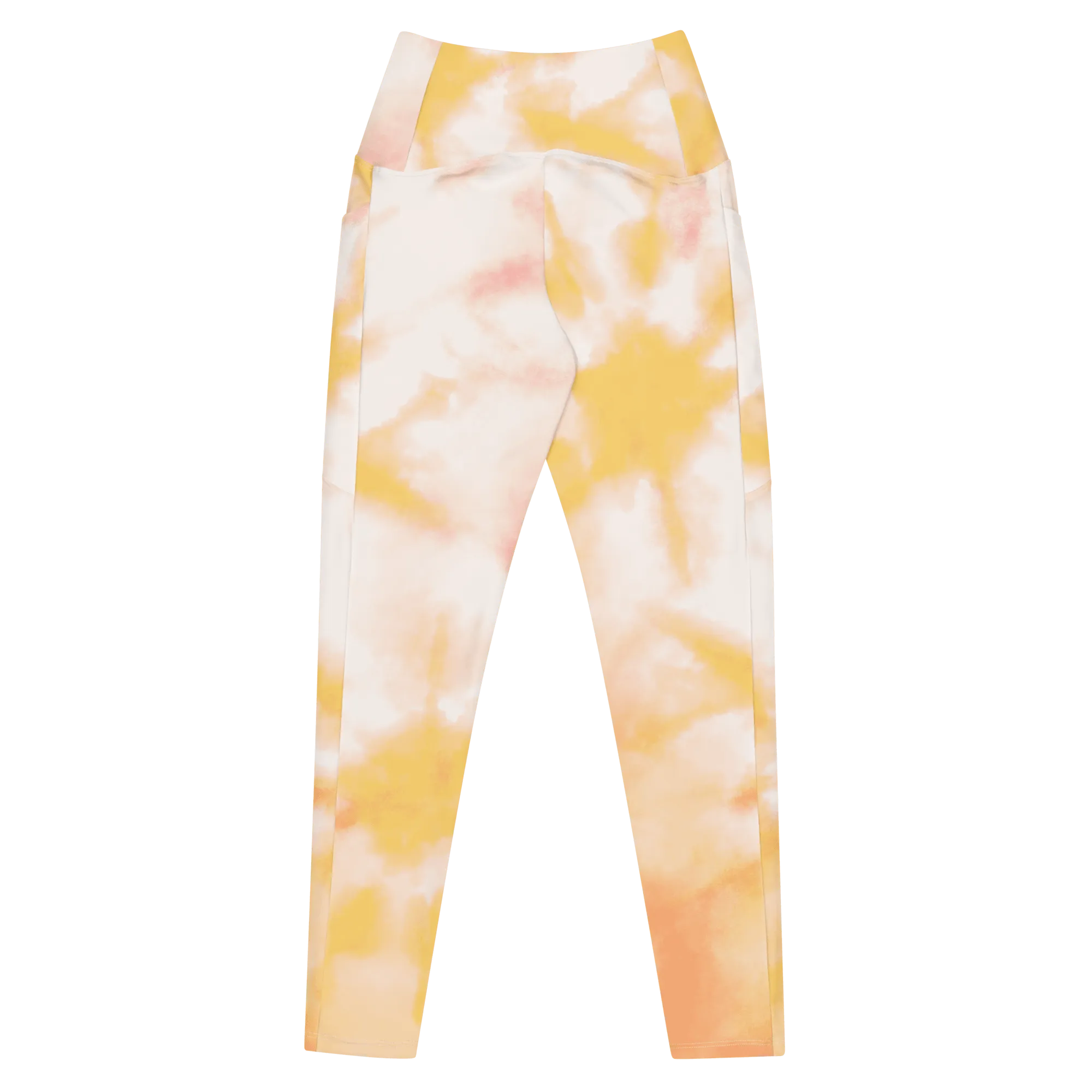 Yellow Tie Dye Leggings with Pockets