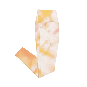 Yellow Tie Dye Leggings with Pockets