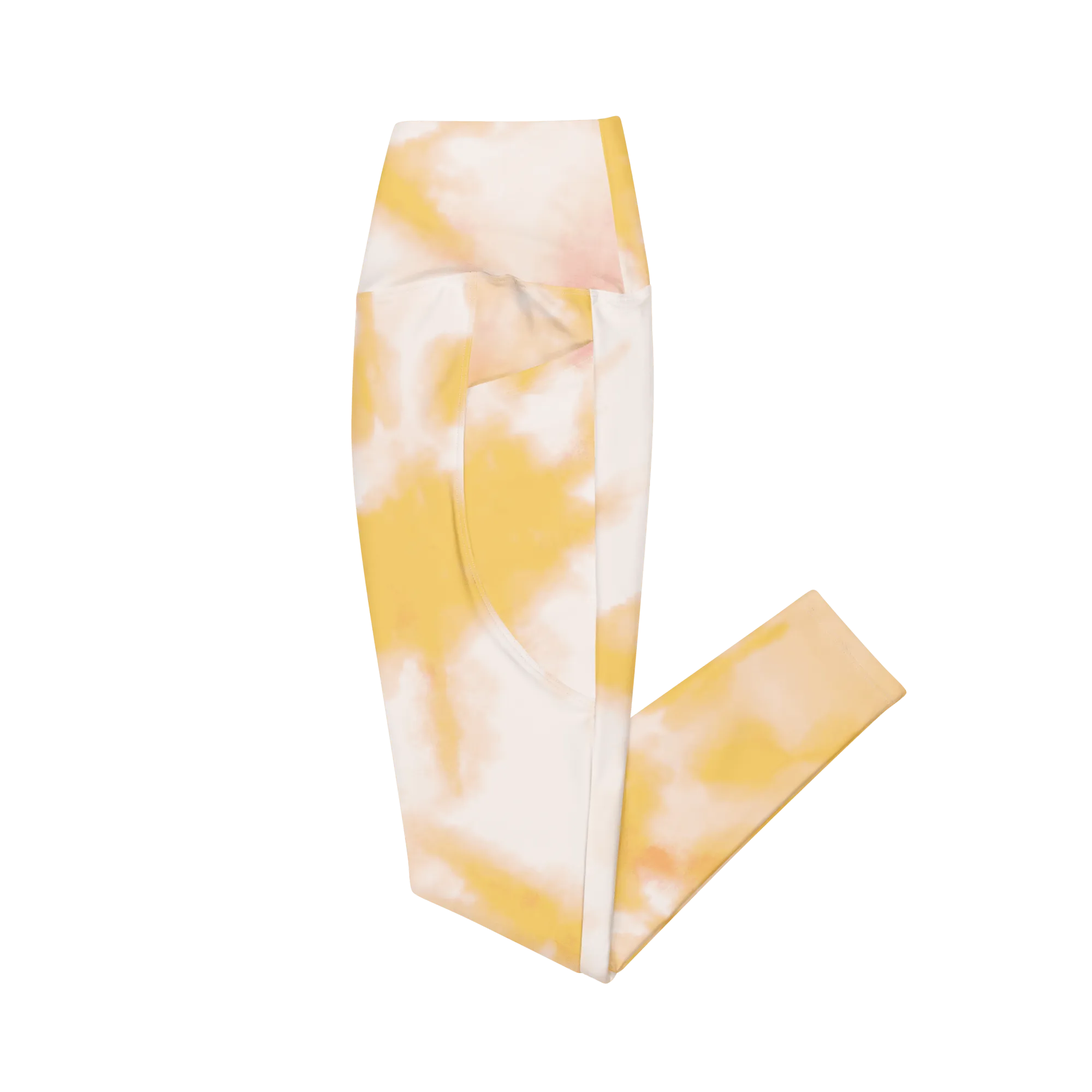 Yellow Tie Dye Leggings with Pockets