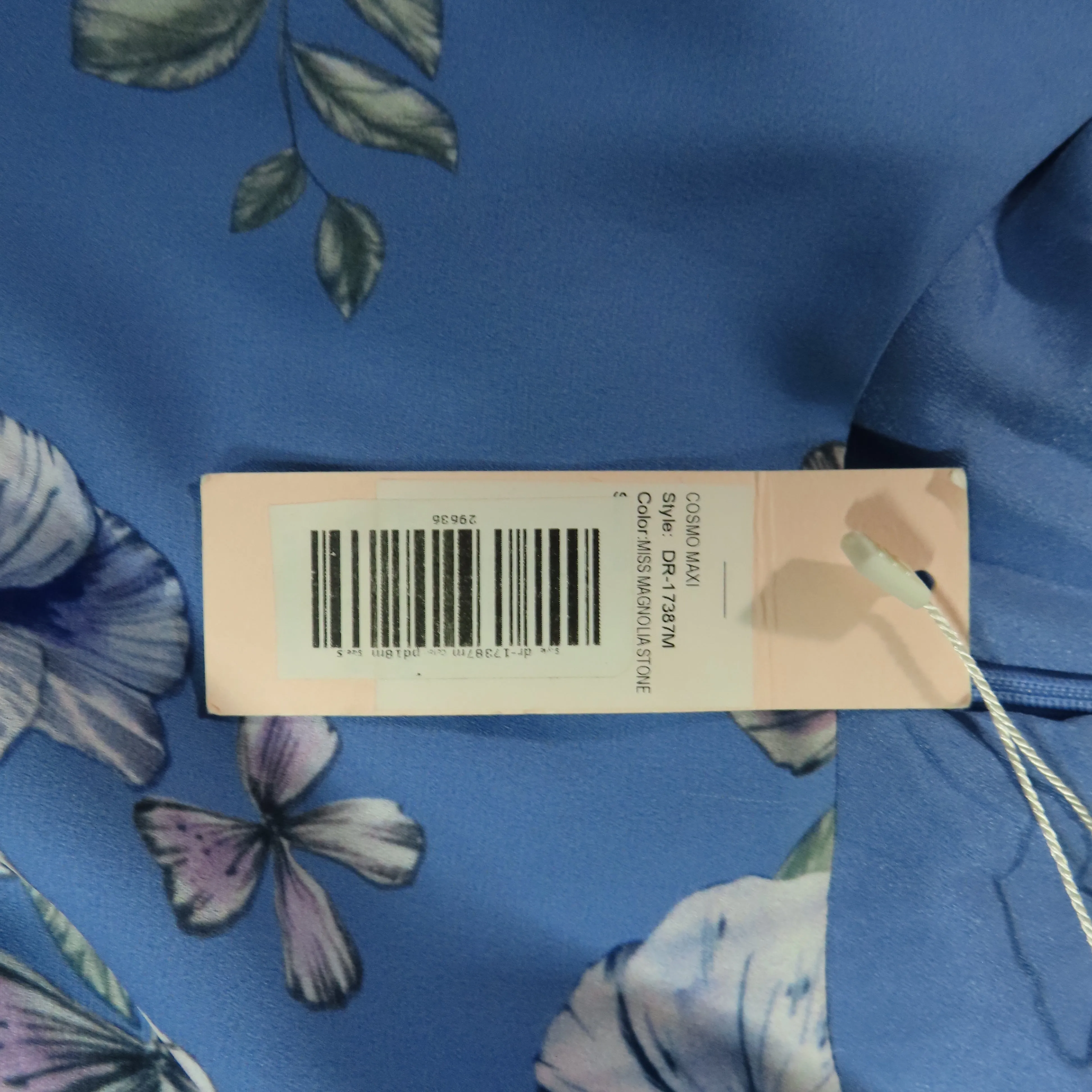 Yumi Kim Blue Floral Miss Magnolia Stone Cosmo Short Sleeve Leg Slit Maxi Size X-Small