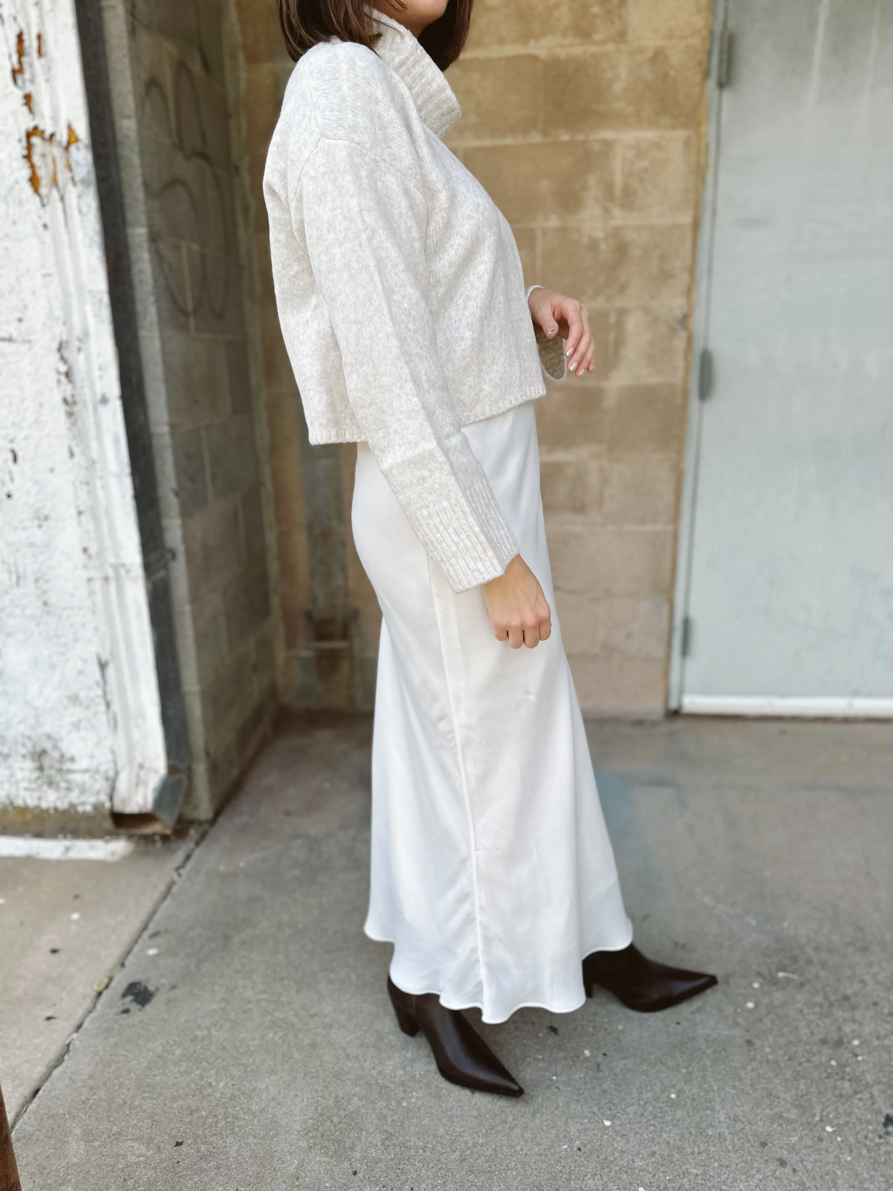 Z Supply Europa Poly Sheen Skirt | Sea Salt
