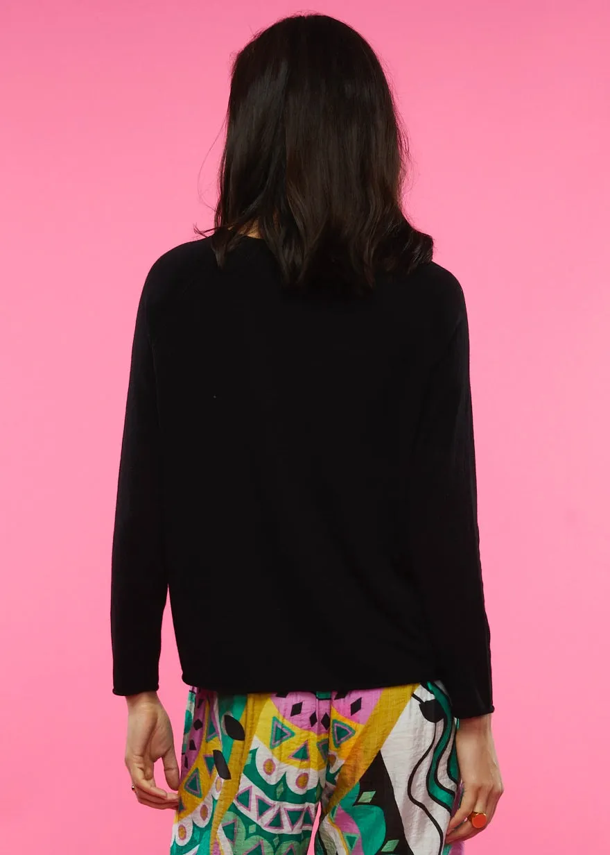 Zaket & Plover - Raglan Stitch Sweater - Black