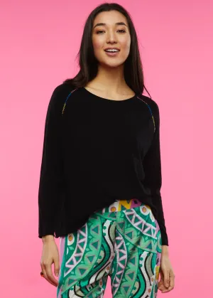 Zaket & Plover - Raglan Stitch Sweater - Black